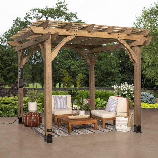 10x10 Fairhaven Pergola Rustic Finish