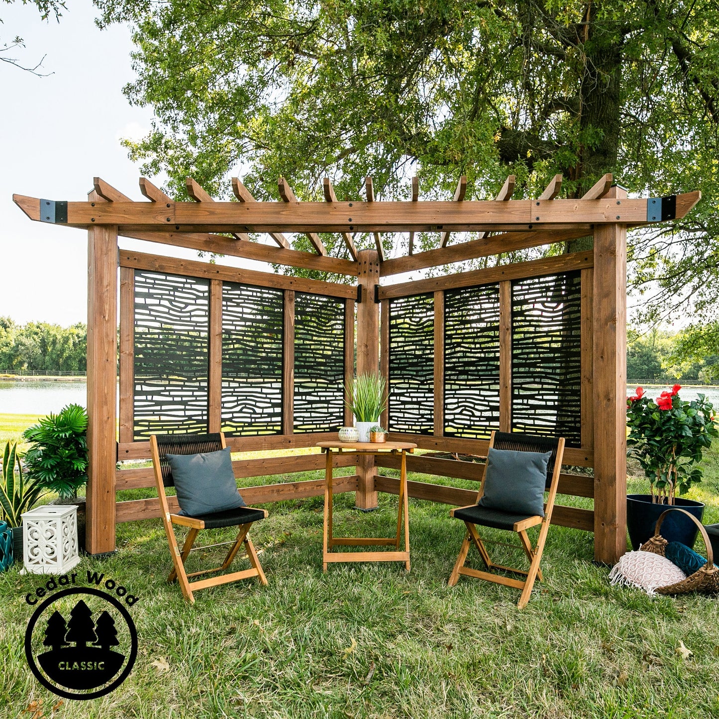 Verona Cabana Pergola-Bamboo Panels